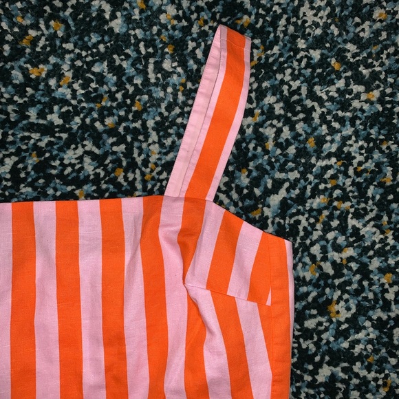 NWOT Kate Spade Deck Stripe mirage pink and traffic orange crop top - Picture 6 of 10